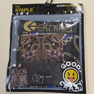 Ethika Black and Gold Chain Pattern Boxer Briefs